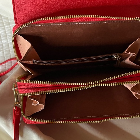 Forever Lovely Red Crossbody /Clutch Bag Roomy Forever Lovely Design for Madley - Picture 5 of 7